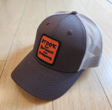 Brown/Tan with Orange Patch Snapback Trucker