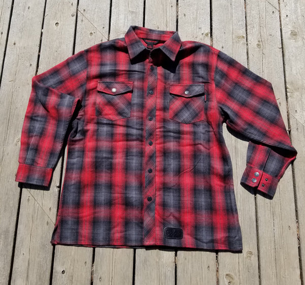The 'Bernie' Flannel Overshirt- Red