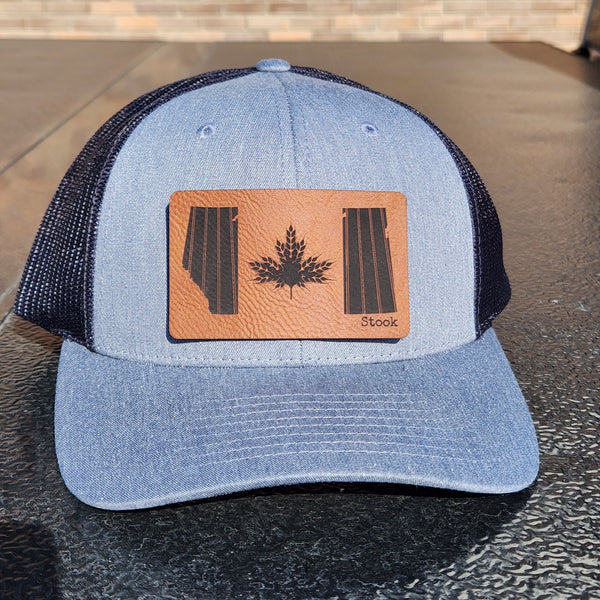 Grey/Black Wheatle Leaf Snapback Trucker Hat