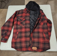Hooded Flannel- Red Plaid Flannel Jacket