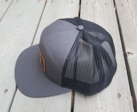 7 Panel Charcoal/Black Wheatle Leaf Hat
